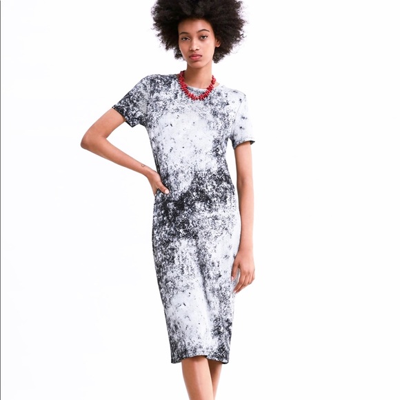 Zara Dresses & Skirts - +SOLD+ZARA Tie Dye Splatter Midi Shirt Dress
